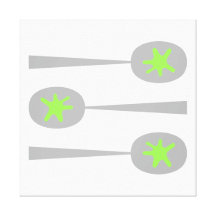 Picture Spoons with Green Splat. Gallery Wrapped Canvas