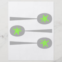 Picture Spoons with Green Splat. Flyer Design