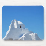Picturesque Whitewashed Greek Church on Mykonos Mouse Pads