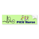 PICU Nurse Gifts-QRS Segment and Kids Design bumper stickers