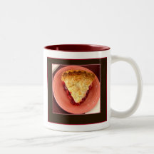 Pie and a cup of coffee mugs