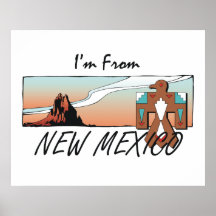 PIÈCE EN T je suis le Nouveau Mexique Posters
