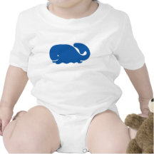 Pièce en t simple de bébé de baleine bleue t-shirt