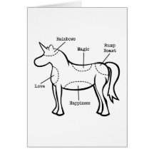 Pièces de licorne carte de vœux