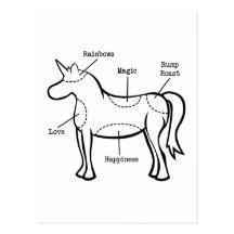 Pièces de licorne cartes postales