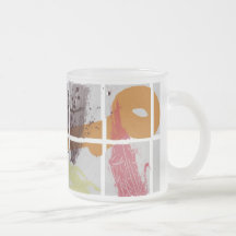 Pieces frosted glass mug