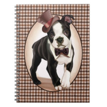 Pied-de-poule Boston Terrier Carnets