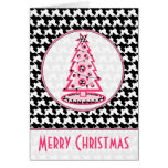 Pied-de-poule et carte rose d'arbre de Noël