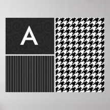 Pied-de-poule noir et blanc posters
