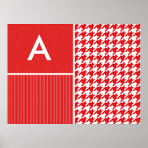 Pied-de-poule rouge et blanc affiche