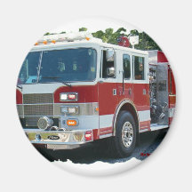 Pierce fire truck refrigerator magnet