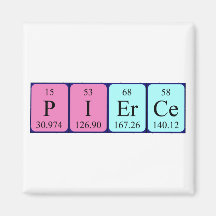 Pierce periodic table name magnet