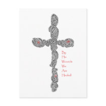 Pierced Cross - Isaiah 53:5 postcards
