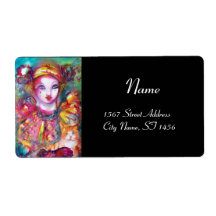 PIERO  WITH CAT 2  red pink purple yellow black Personalized Shipping Labels