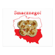 Pierogi Smacznego Polish Map Post Card