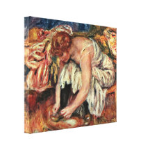 Pierre-Auguste Renoir - Woman in shoe tying Canvas Print
