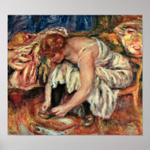 Pierre-Auguste Renoir - Woman in shoe tying Print