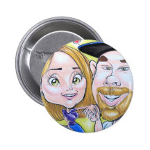 Pierre Bossier Mall Caricature Couple Dec 2012 Button