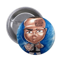 Pierre Bossier Mall Caricature "Hated by my City" Pin