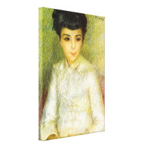 Pierre Renoir - jeune fille avec les cheveux bruns Toiles Tendues