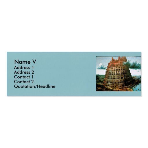 Pieter Bruegel's The "Little" Tower of Babel Business Card Template