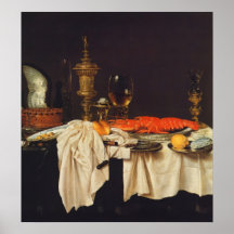 Pieter Claesz - Still life with a lobster Print