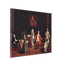 Pietro Longhi - Portrait of a Venetian family Canvas Print