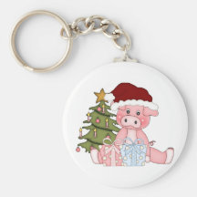 Pig & Christmas Tree Key Chains