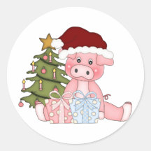 Pig & Christmas Tree Stickers