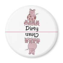 Pig Clean Dirty Dishwasher Magnet