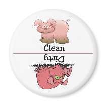 Pig Clean Dirty Dishwasher Magnet magnets