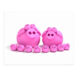 Pig family post card