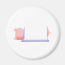 Pig In A Blue Blanket Refrigerator Magnet