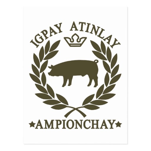 Pig Latin Post Cards