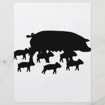 pig mum with young pigs icon personalized flyer