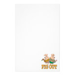 PIG OUT PIG FOOD CARTOON STATIONERY DESIGN