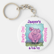 Pig Party Center Key Chain