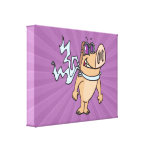 pig pilot cartoon gallery wrapped canvas