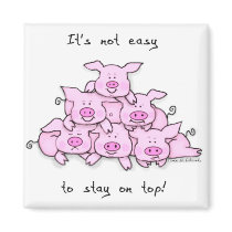 Pig Pyramid Fridge Magnet