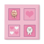 Pig & Sheep & Hearts Magnet