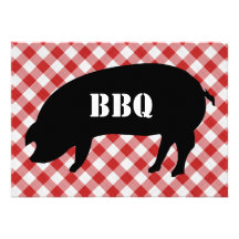Pig Silo, Red and White Chequered Fabric Barbecue Announcement