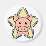 Pig Star Fridge Magnet