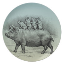 Pig with Piglets Party Plate