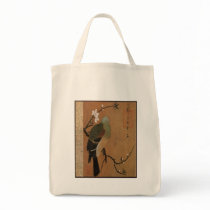 Pigeon on the Peach Tree Vintage Japanese Floral Canvas Bags