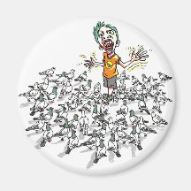 Pigeons scare me by Mudge Studios Magnet