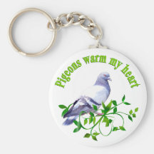 Pigeons warm my Heart Key Chains