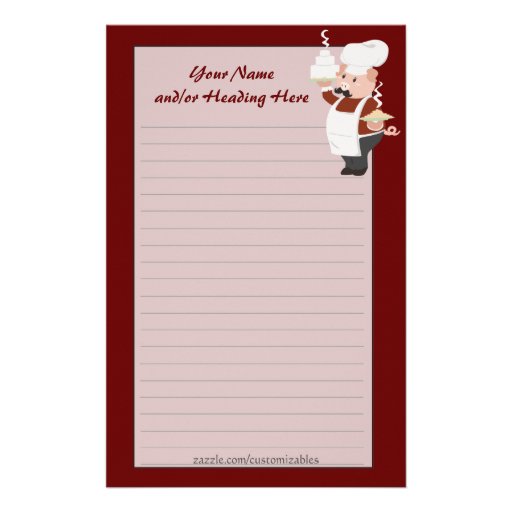 Piggy Chef Stationery