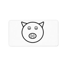 Piggy face personalized address label