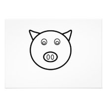 Piggy face personalized invitations