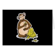 piggy for bananas monkey greeting card